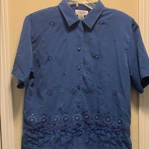 Decorative Blue Teddi Blouse